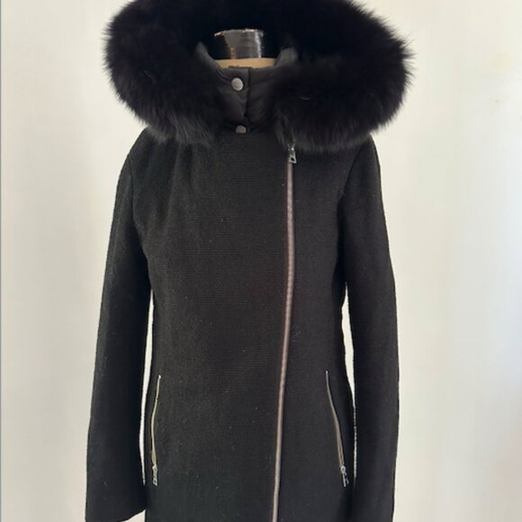 Soia & Kyo Women's Rafaella Wool Coat with Fox Fur - Picture 1 of 3